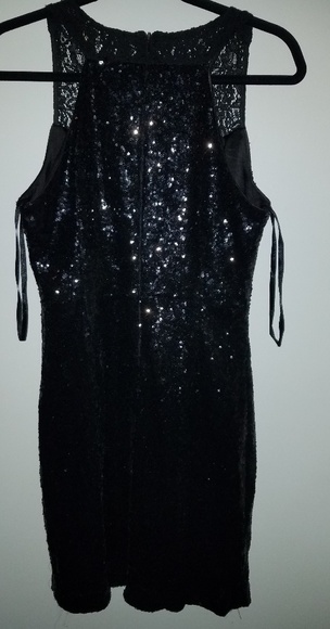 Lace and black sequin dress, size L - Picture 2 of 4